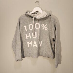 Everlane Women's Sweatshirt Hooded Cropped Grey 100% Human - Size S